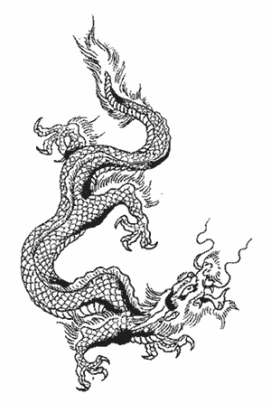  Asian style dragon in the same pose as the Welsh dragon
