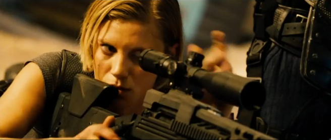 Sackhoff in action- badass but a poorly handled character